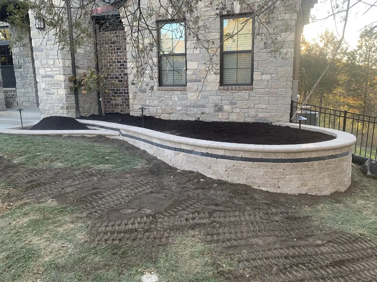 Large hillside retaining wall built by Green Operations